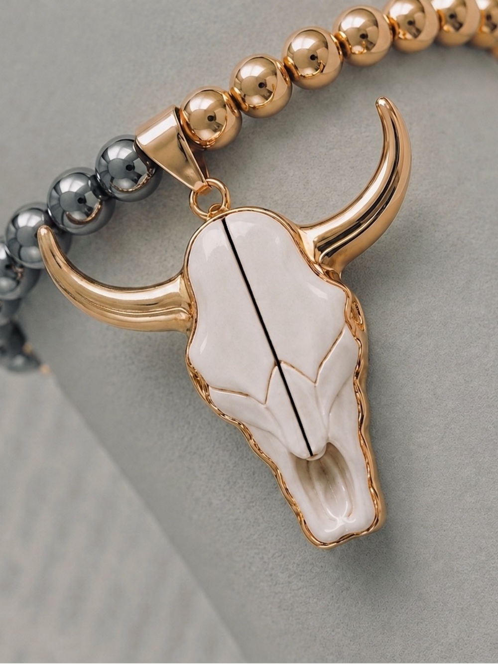“Bull Skull” Horned Gothic Skeleton Cow Heifer Longhorn Western Country Bracelet